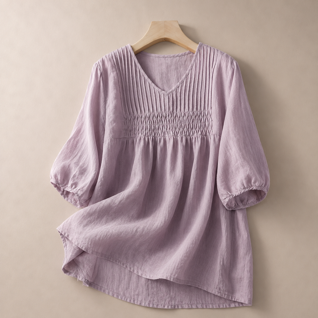 Alessia Women’s Linen Blend Shirt – Lightweight Blouse
