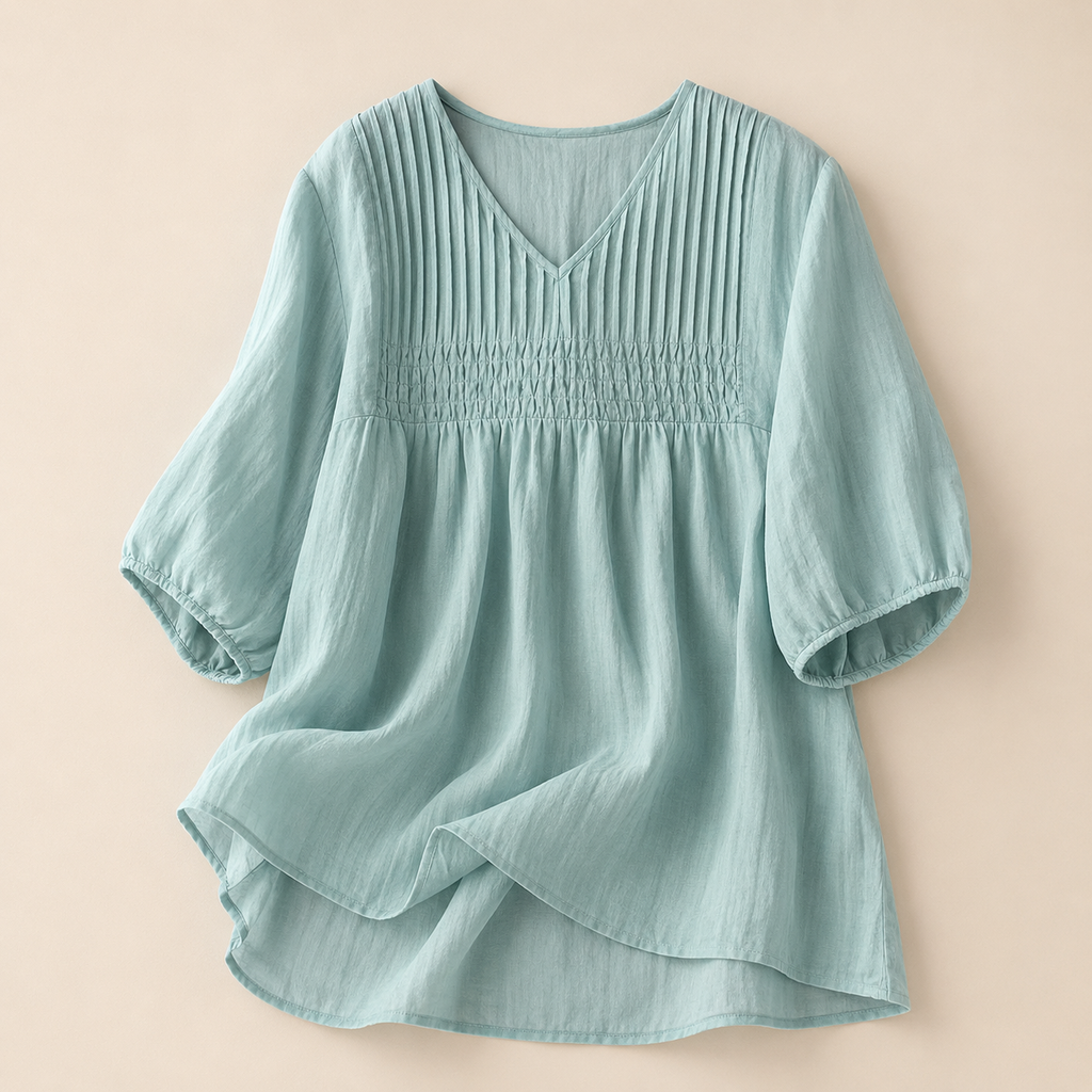 Alessia Women’s Linen Blend Shirt – Lightweight Blouse