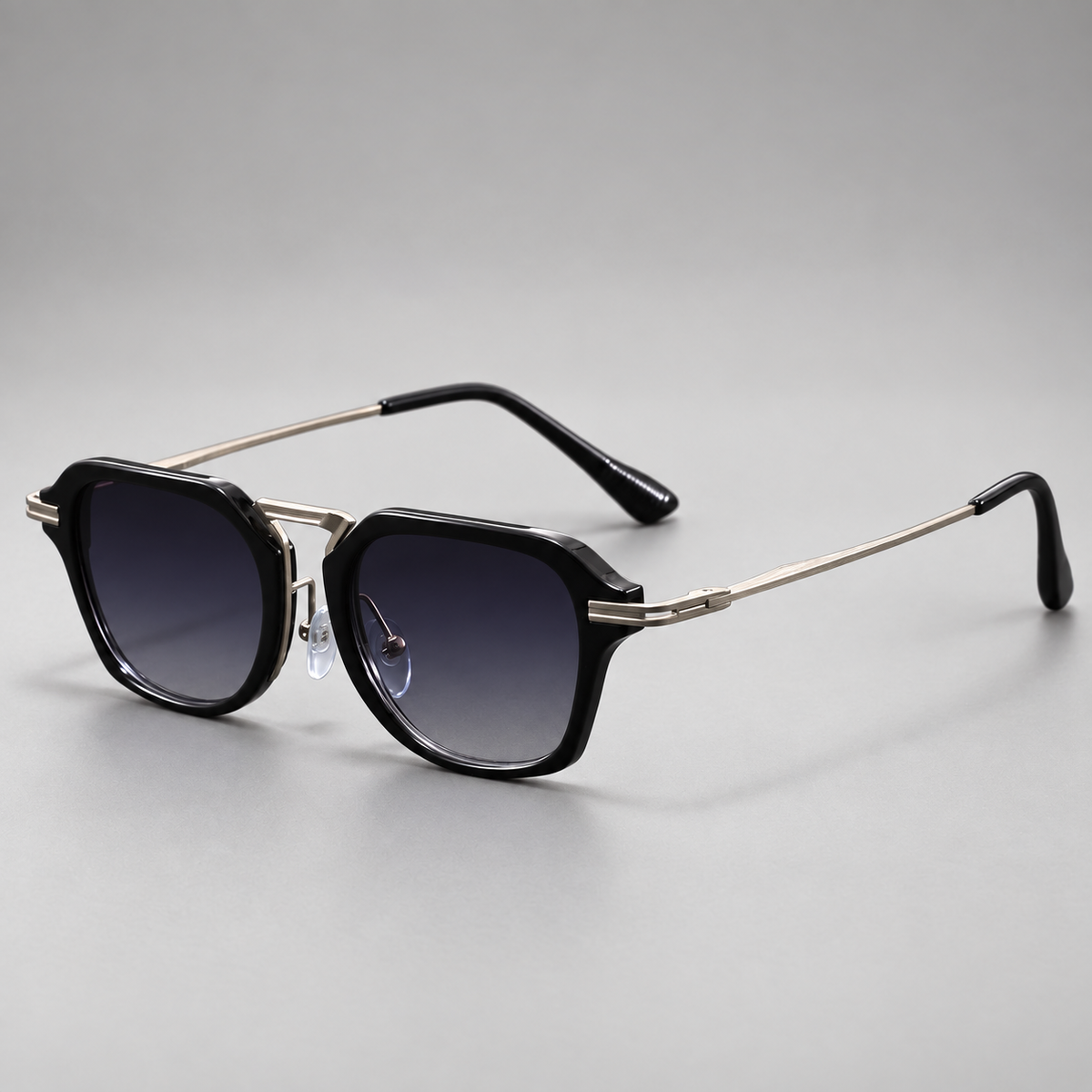 Alessio Unisex Geometric Square Double-Bridge Sunglasses