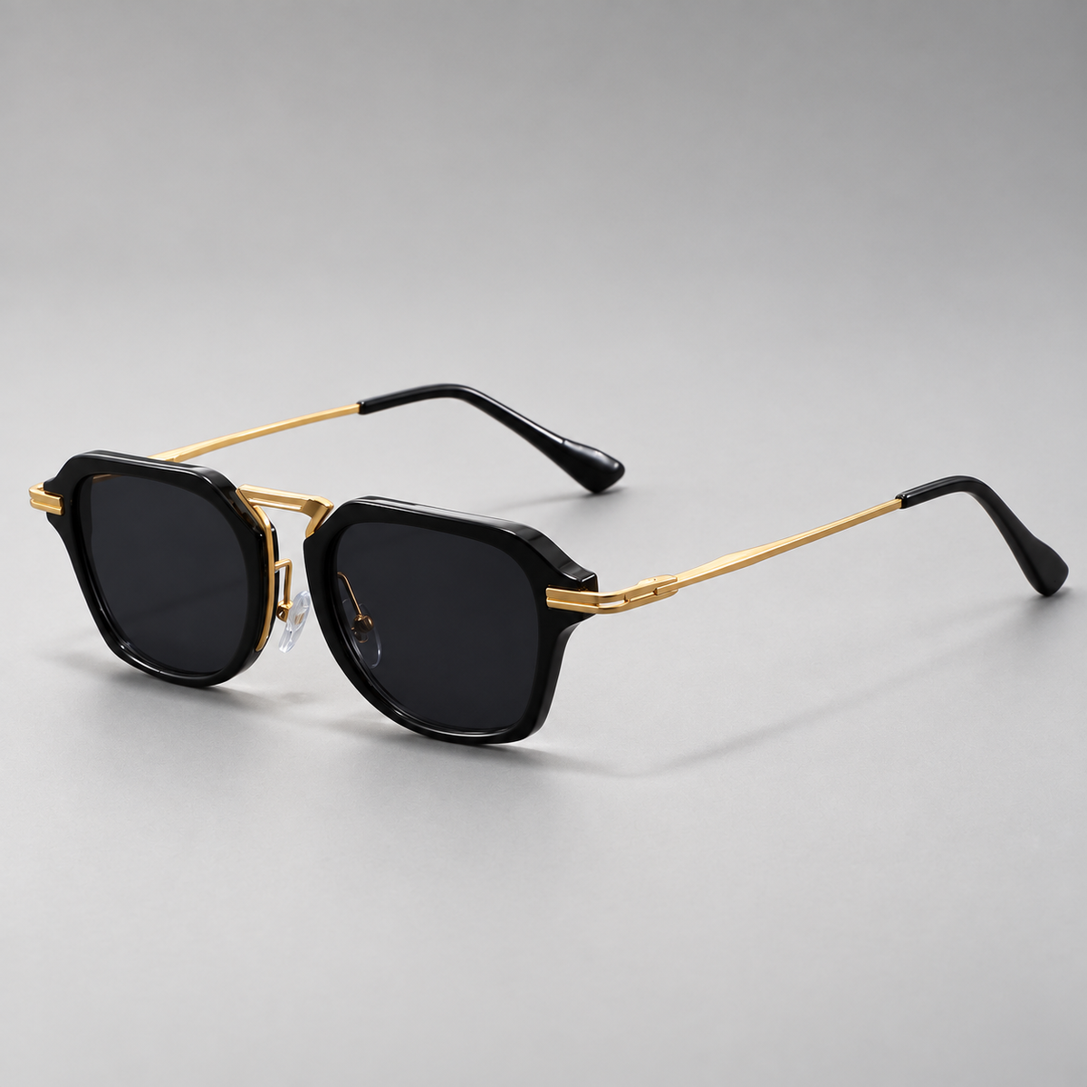 Alessio Unisex Geometric Square Double-Bridge Sunglasses