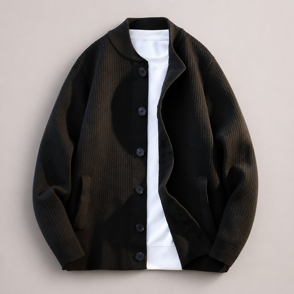 Alpine Men’s Stand Colla Button Knit Cardigan