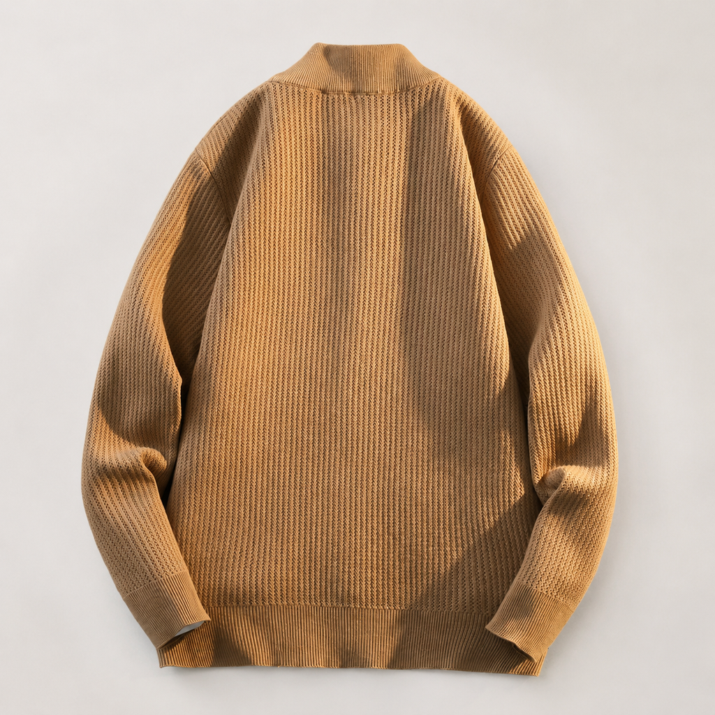 Alpine Men’s Stand Colla Button Knit Cardigan