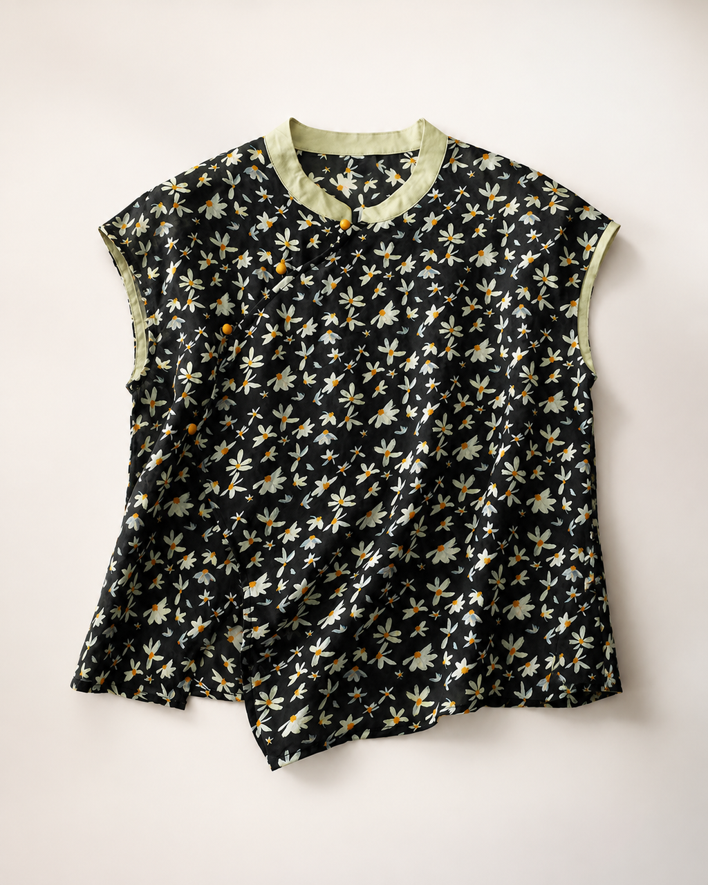 Amalia Floral Linen Sleeveless Blouse