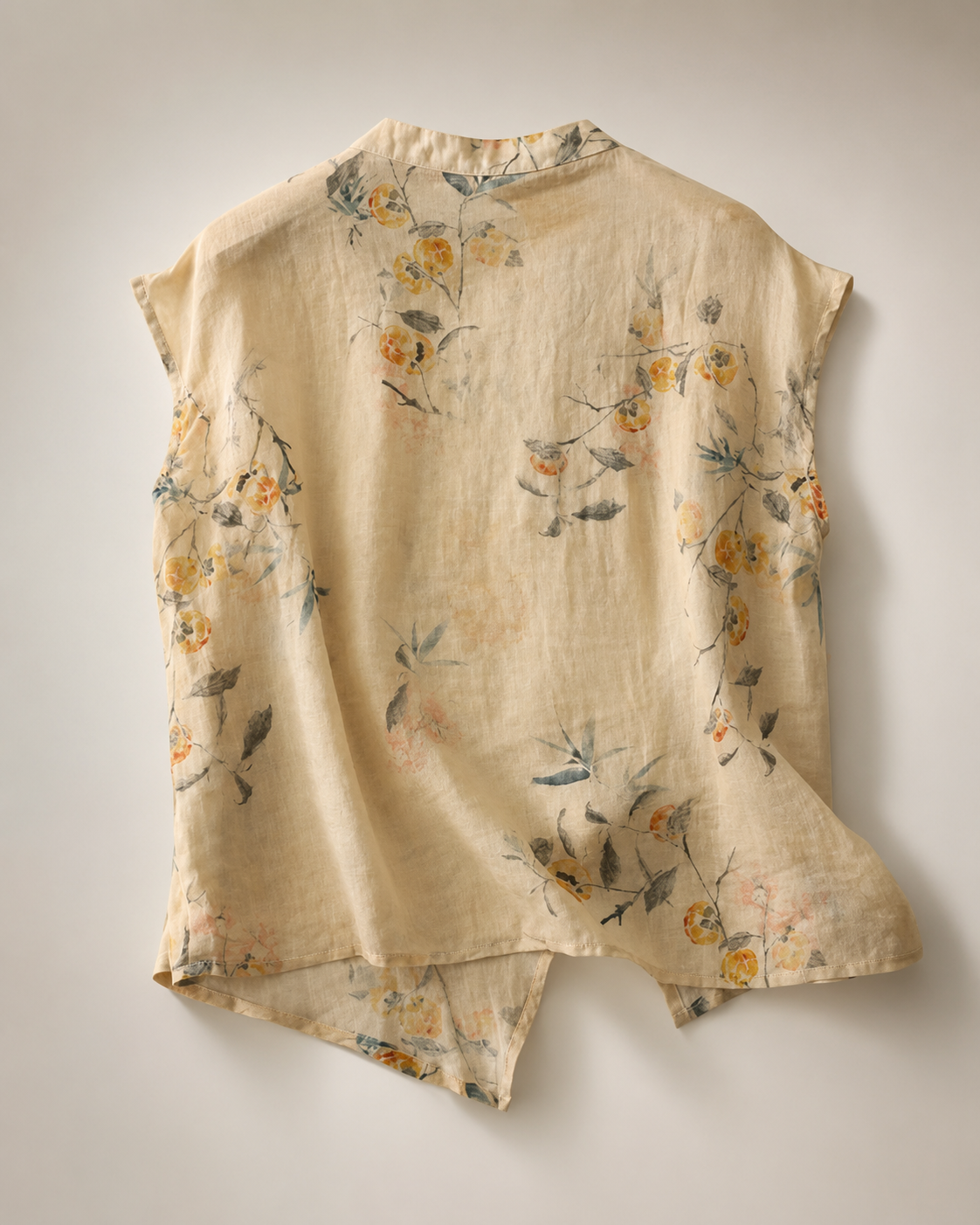 Amalia Floral Linen Sleeveless Blouse