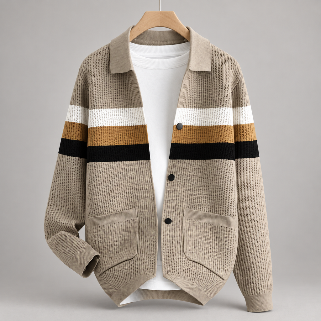 Ambrose Men’s Striped Knit Cardigan