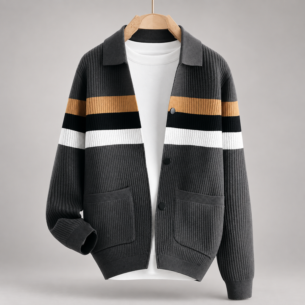 Ambrose Men’s Striped Knit Cardigan