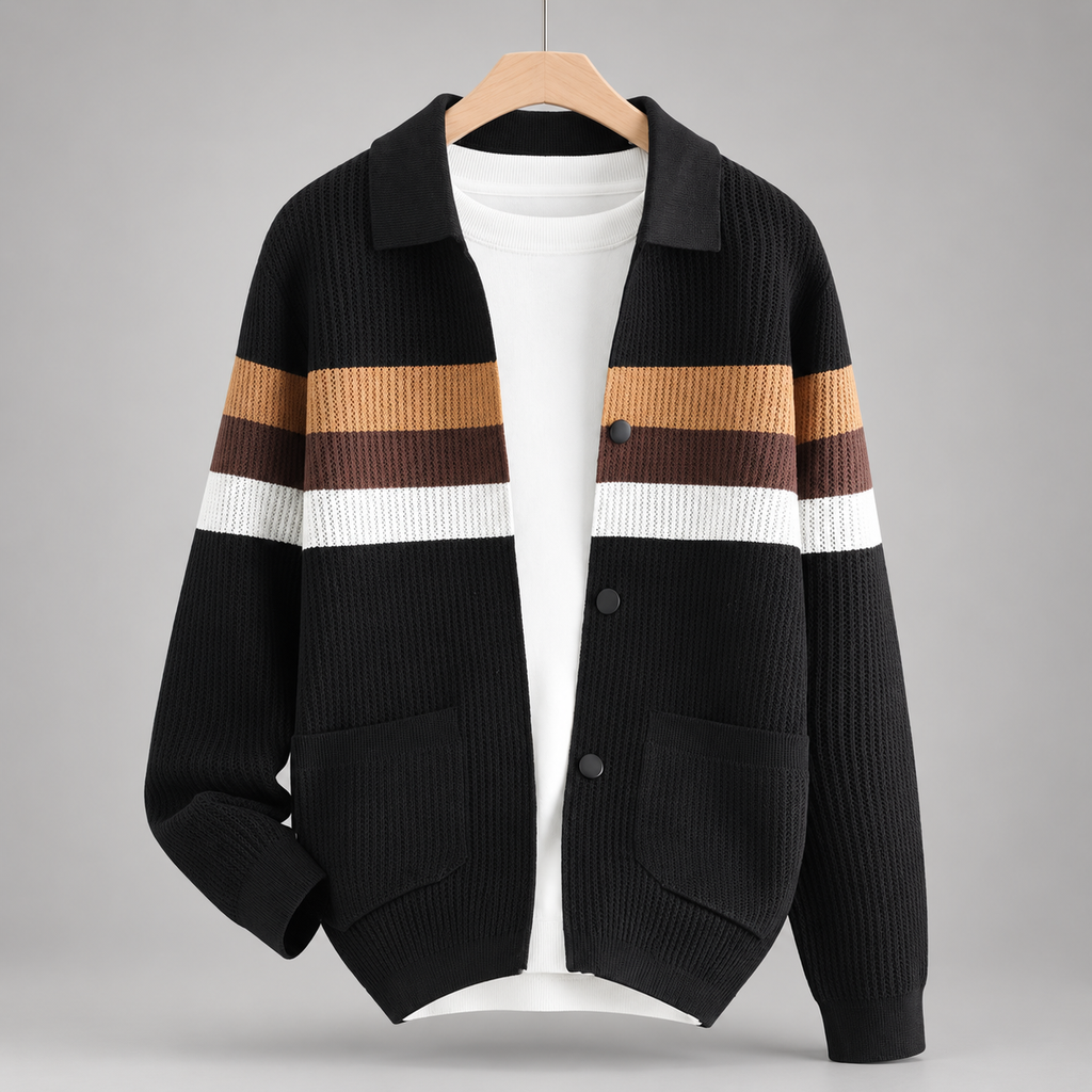Ambrose Men’s Striped Knit Cardigan