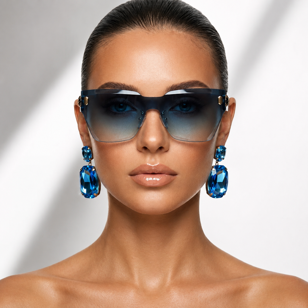 Anne Marie Gradient-Lens Geometric Sunglasses