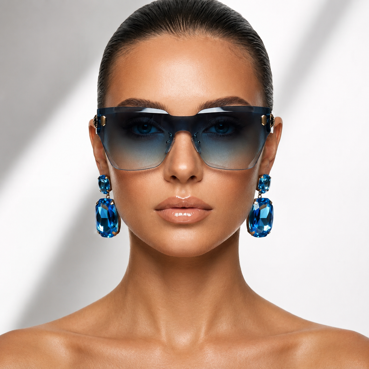 Anne Marie Gradient-Lens Geometric Sunglasses
