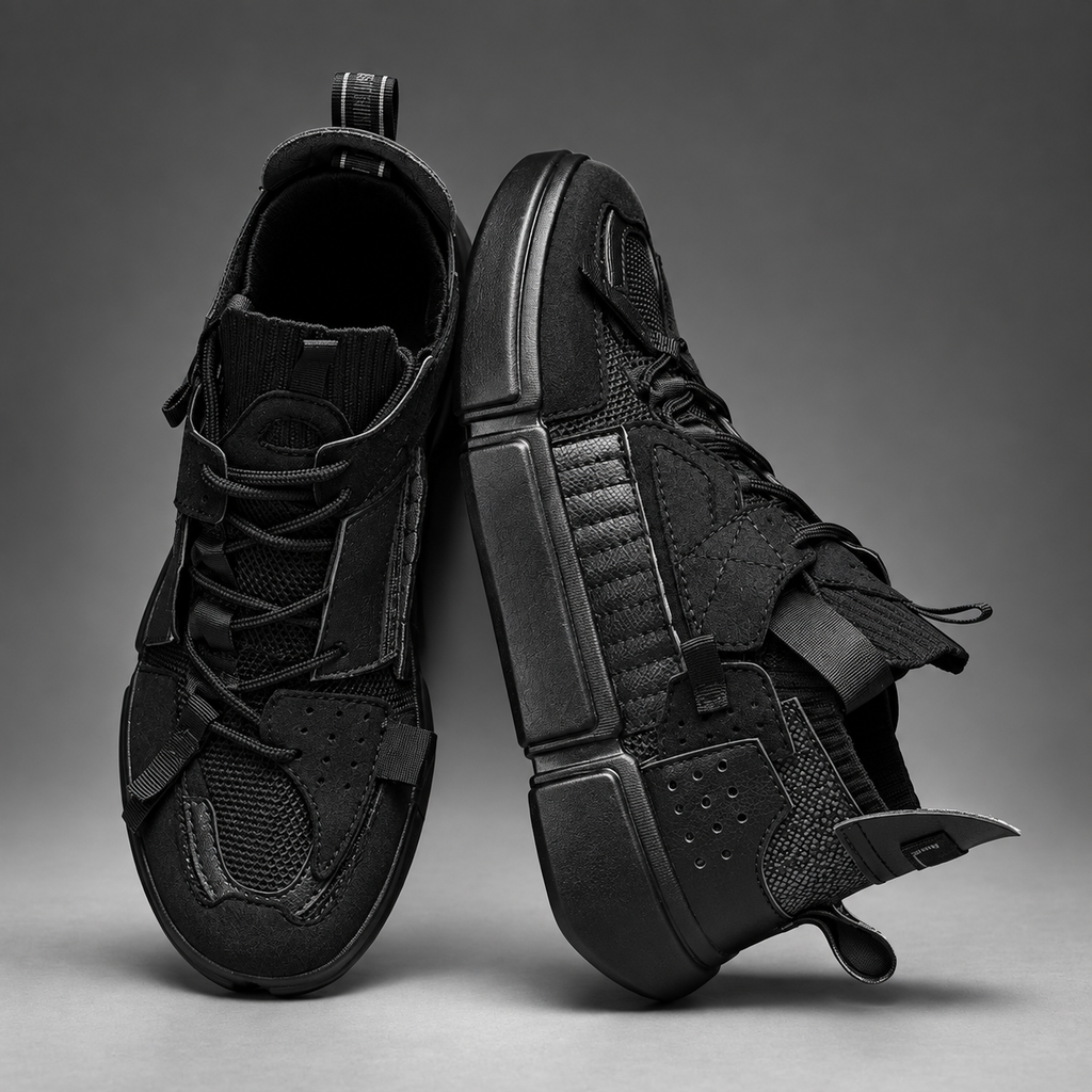 Armand Men’s Color-Block Mid-Top Sneakers with Chunky Segmented Sole