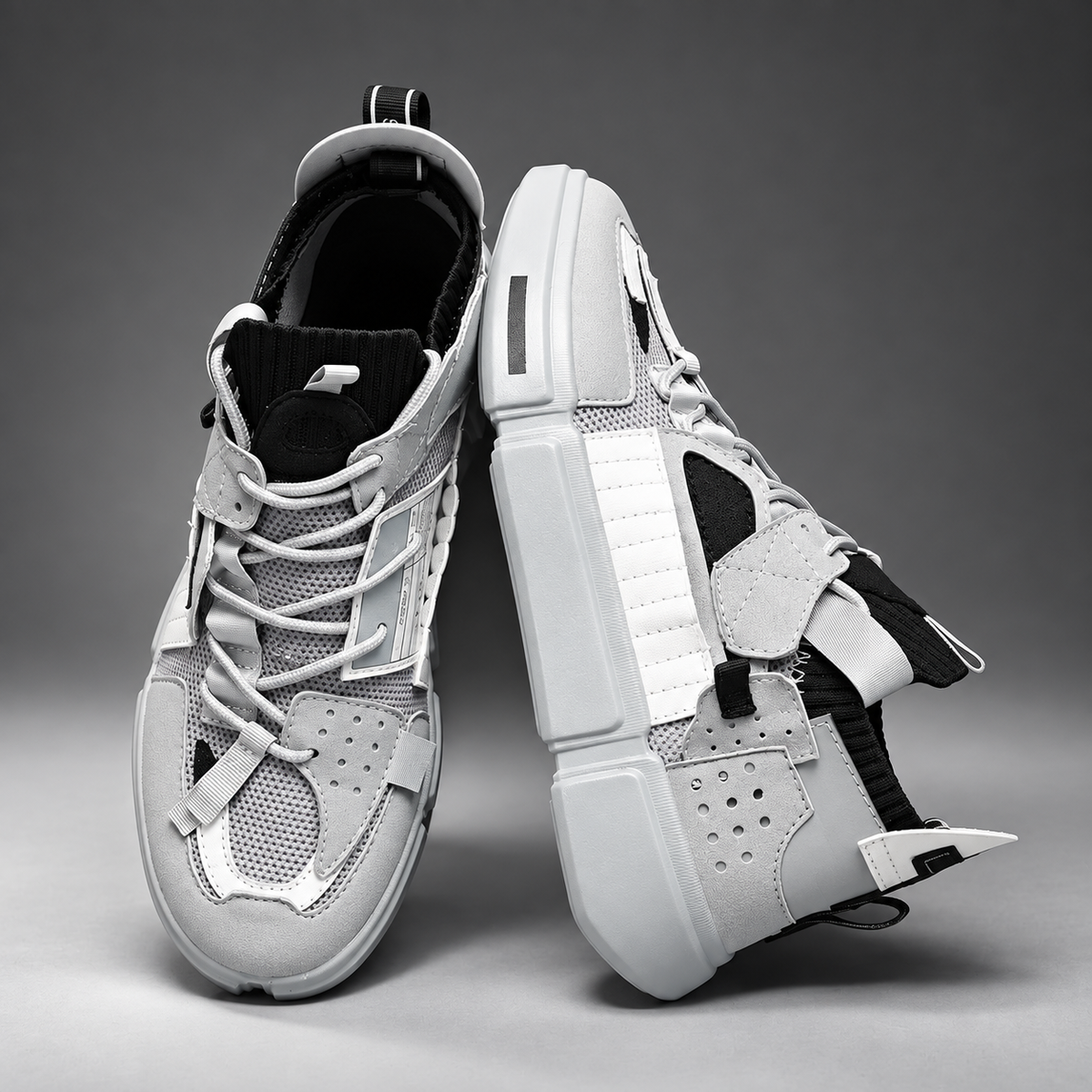 Armand Men’s Color-Block Mid-Top Sneakers with Chunky Segmented Sole