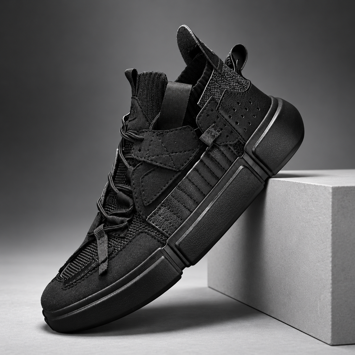 Armand Men’s Color-Block Mid-Top Sneakers with Chunky Segmented Sole