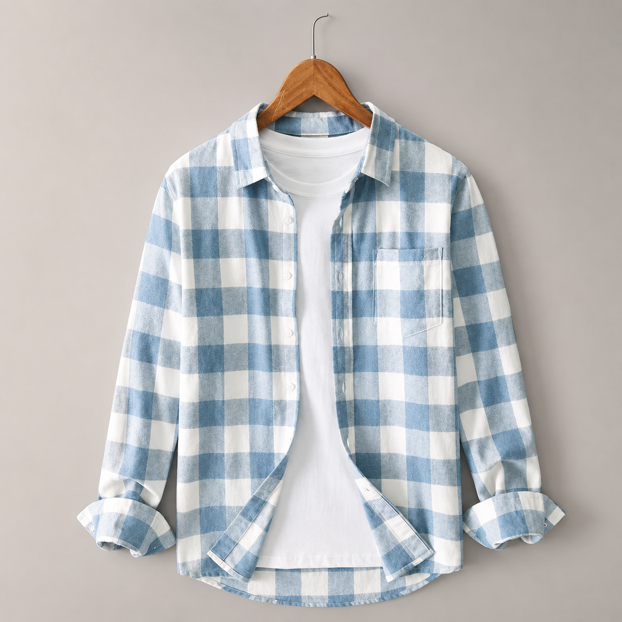Arthur Men's Cotton Plaid Shirt – Relaxed Fit Long Sleeve Button-Up