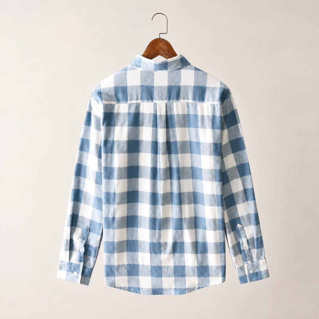 Arthur Men's Cotton Plaid Shirt – Relaxed Fit Long Sleeve Button-Up