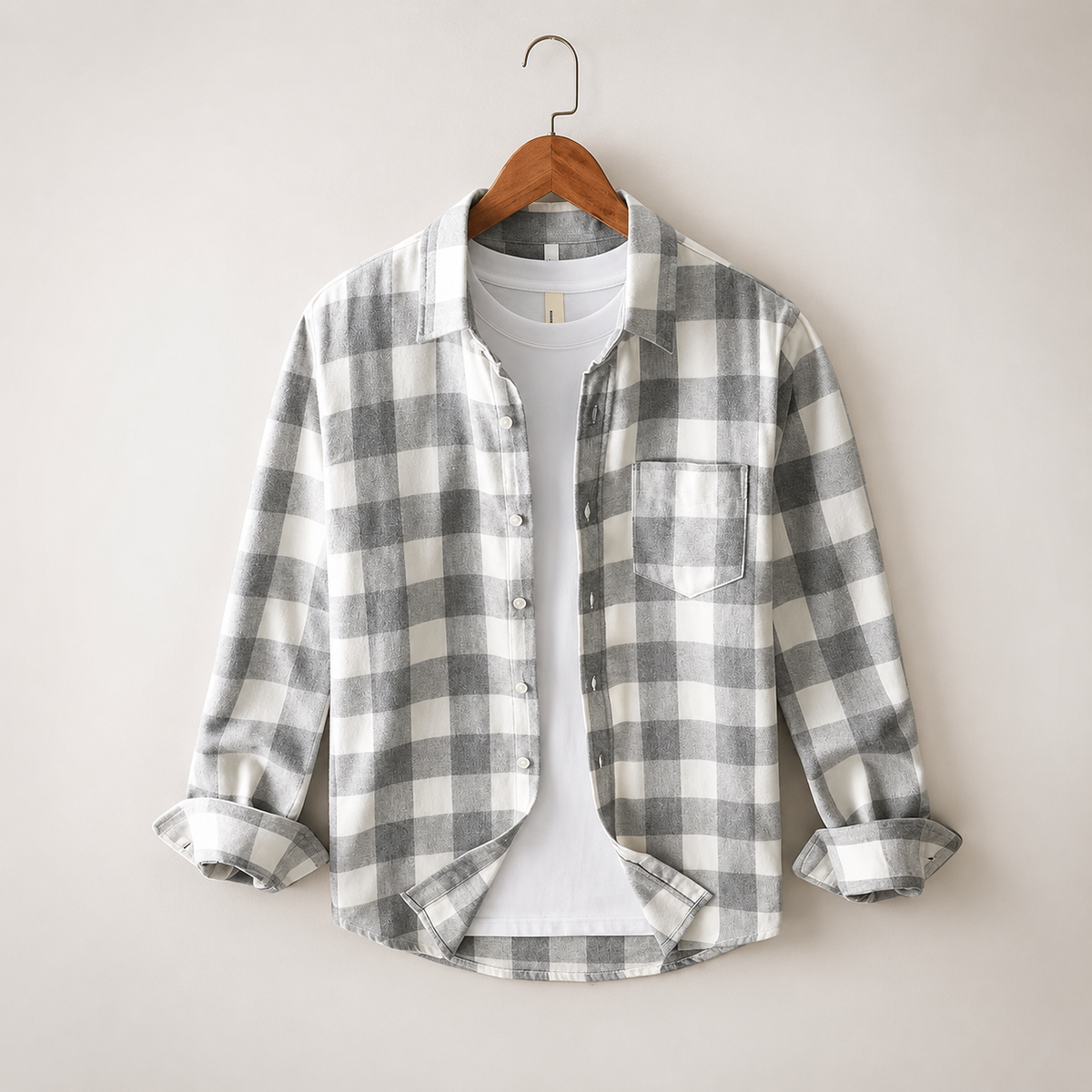 Arthur Men's Cotton Plaid Shirt – Relaxed Fit Long Sleeve Button-Up