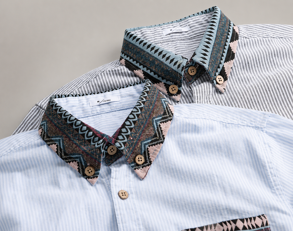 Austin Patterned Collar Button-Up Shirt