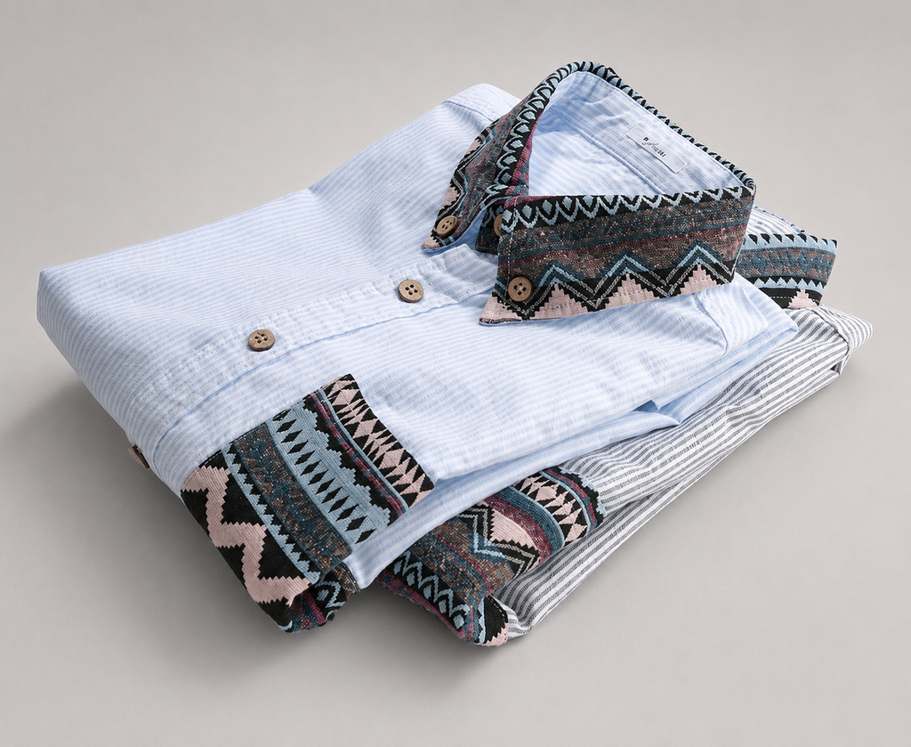 Austin Patterned Collar Button-Up Shirt