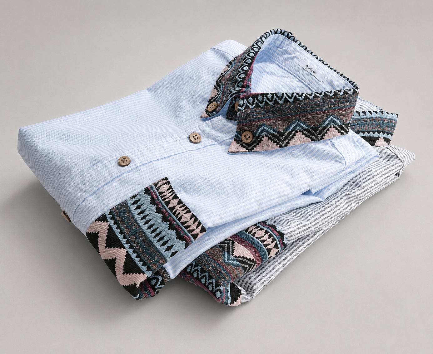 Austin Patterned Collar Button-Up Shirt