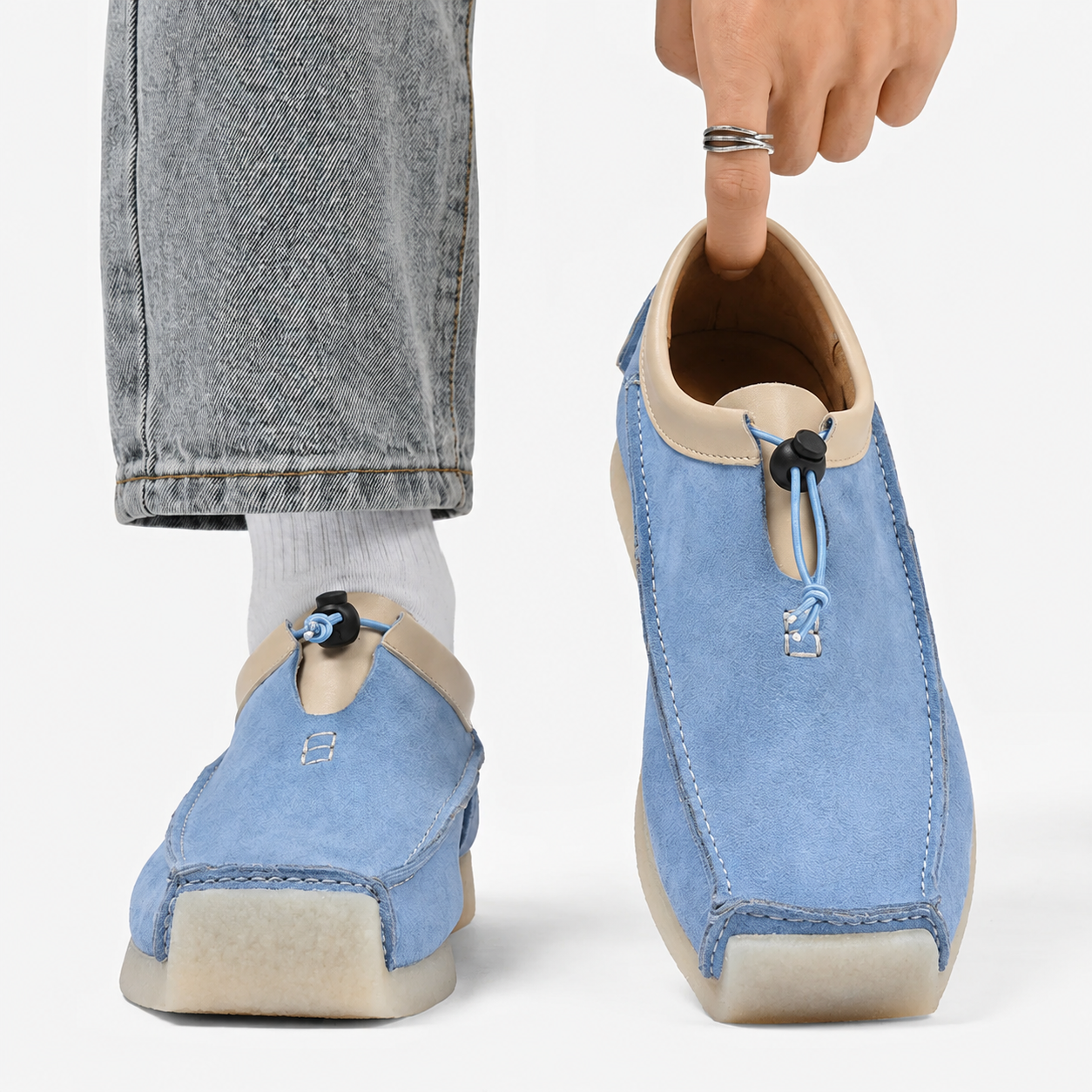 Austin Men’s Leather and Suede Square-Toe Loafers
