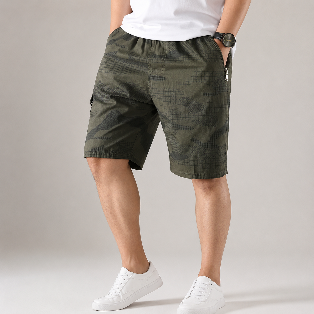 Austin Men's Cotton Camo Cargo Shorts