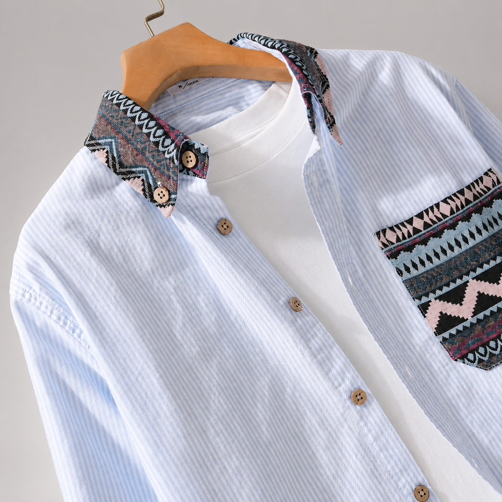 Austin Patterned Collar Button-Up Shirt