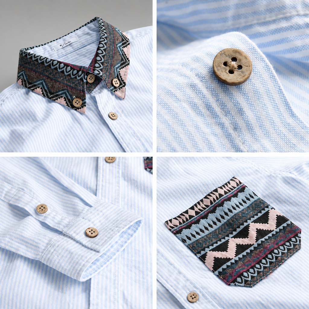 Austin Patterned Collar Button-Up Shirt