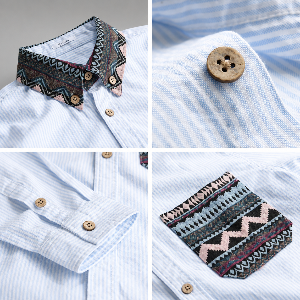 Austin Patterned Collar Button-Up Shirt