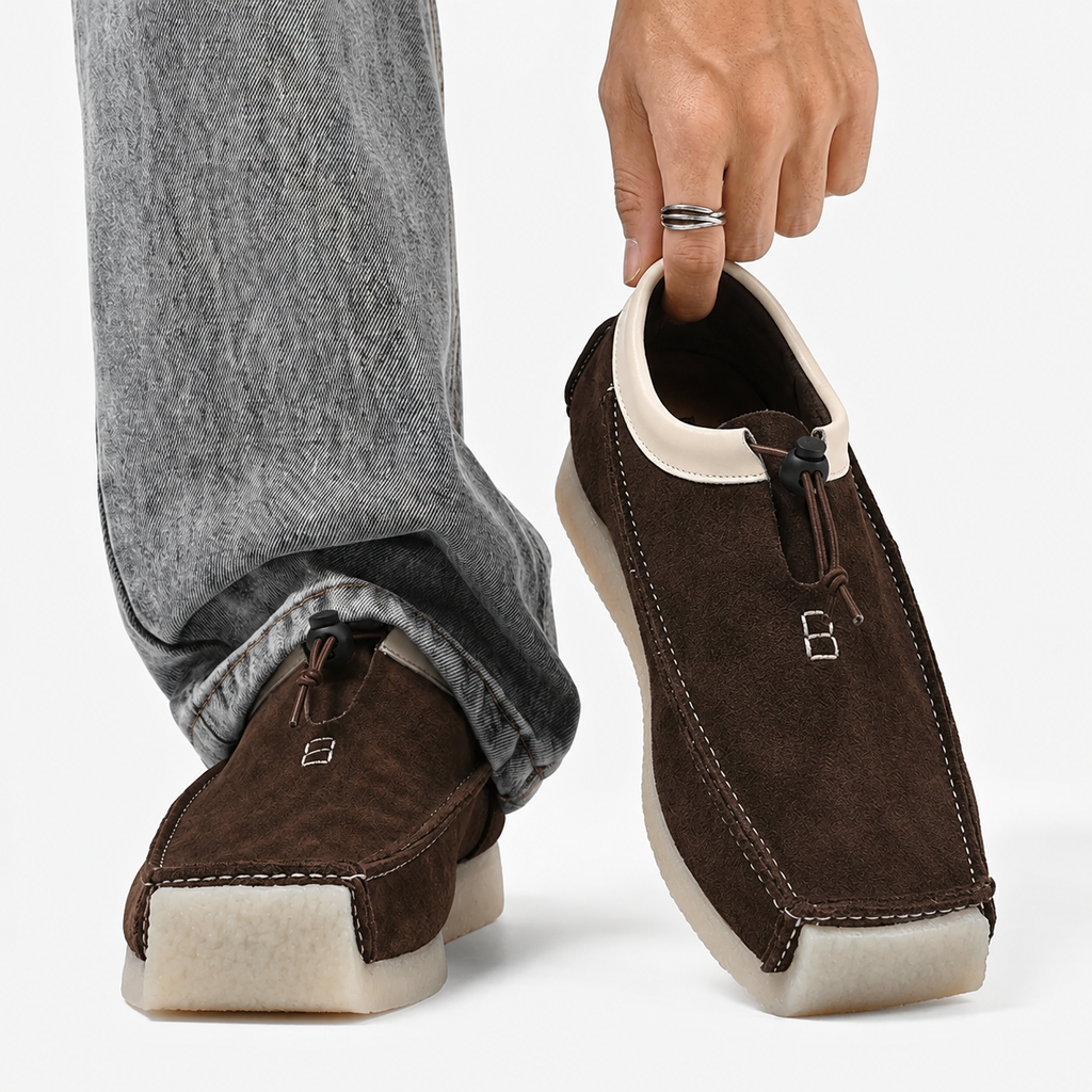 Austin Men’s Leather and Suede Square-Toe Loafers