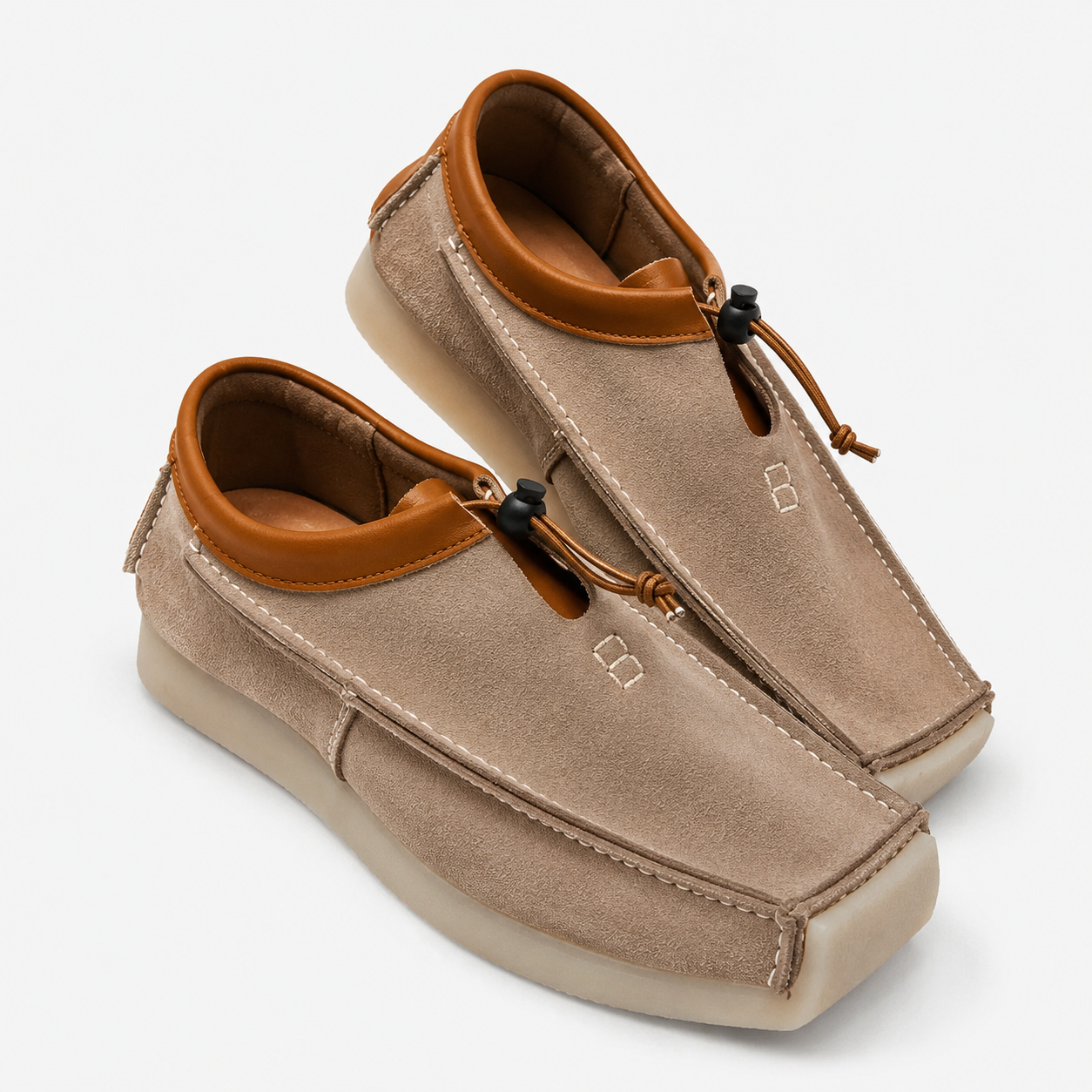 Austin Men’s Leather and Suede Square-Toe Loafers