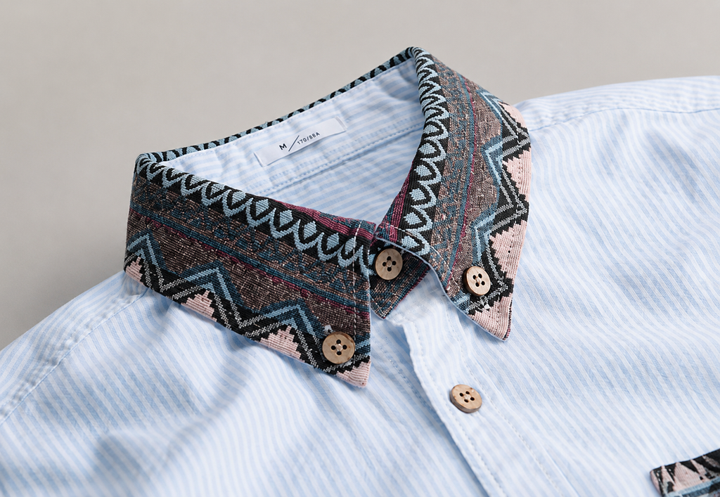 Austin Patterned Collar Button-Up Shirt