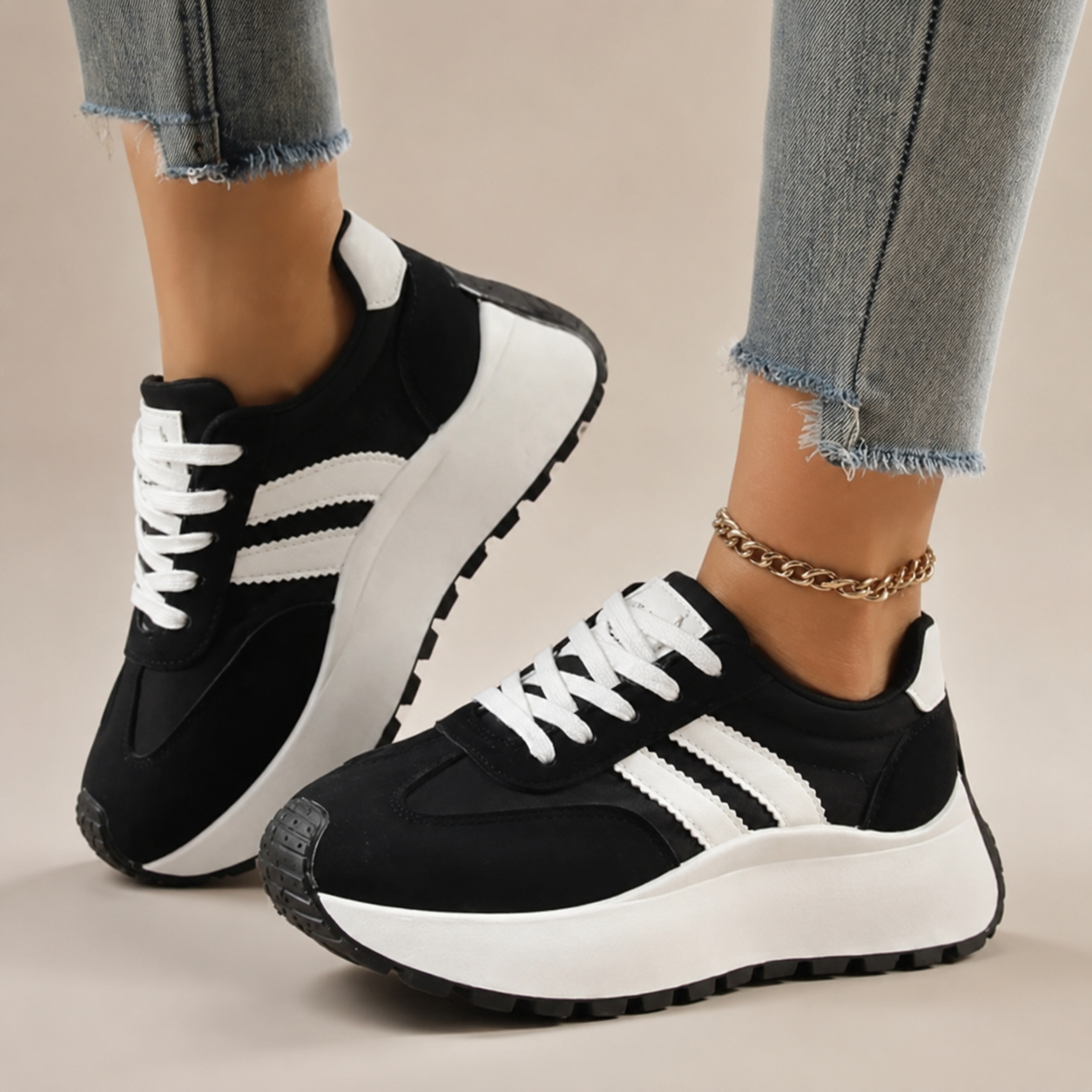 Avery Women’s Faux Leather Platform Sneakers