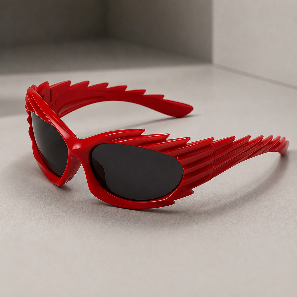 Axel UV400 Wraparound Shield Sunglasses – Futuristic Blade Frame