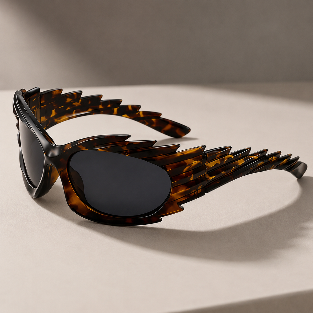 Axel UV400 Wraparound Shield Sunglasses – Futuristic Blade Frame