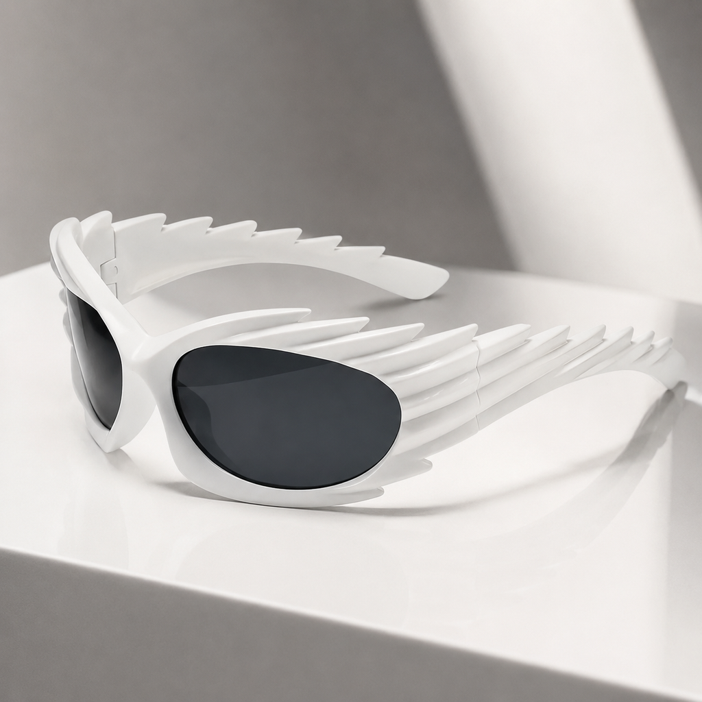 Axel UV400 Wraparound Shield Sunglasses – Futuristic Blade Frame