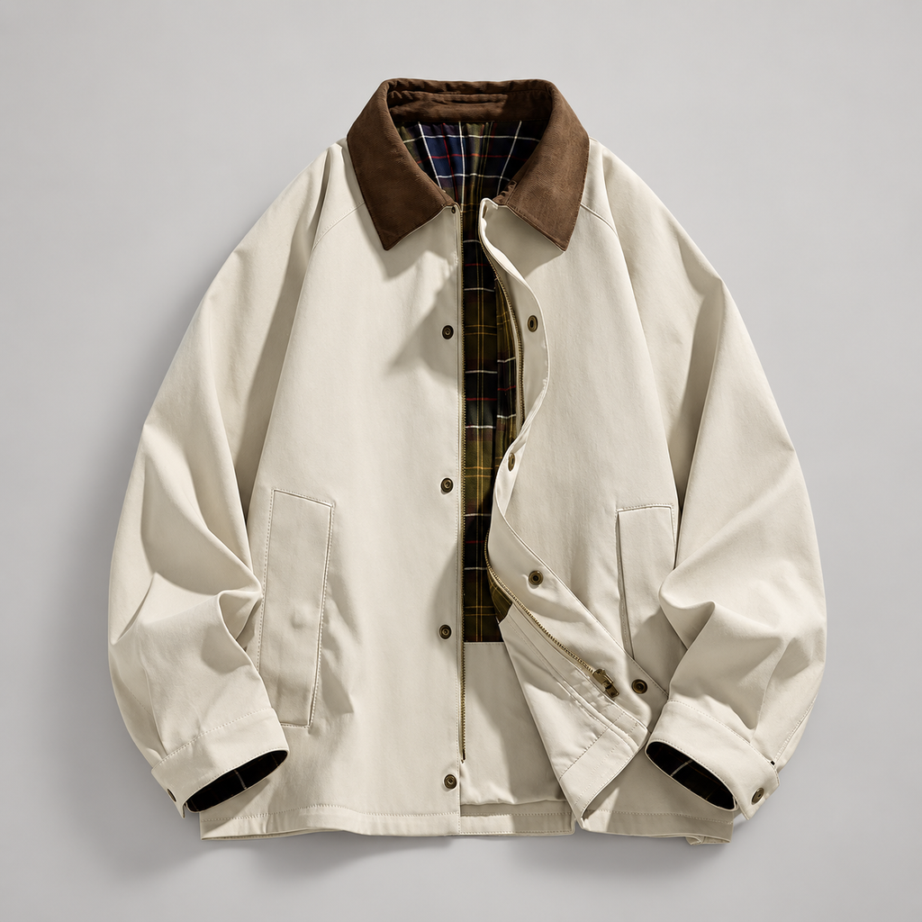 Barrett Men’s Plaid-Lined Collared Jacket
