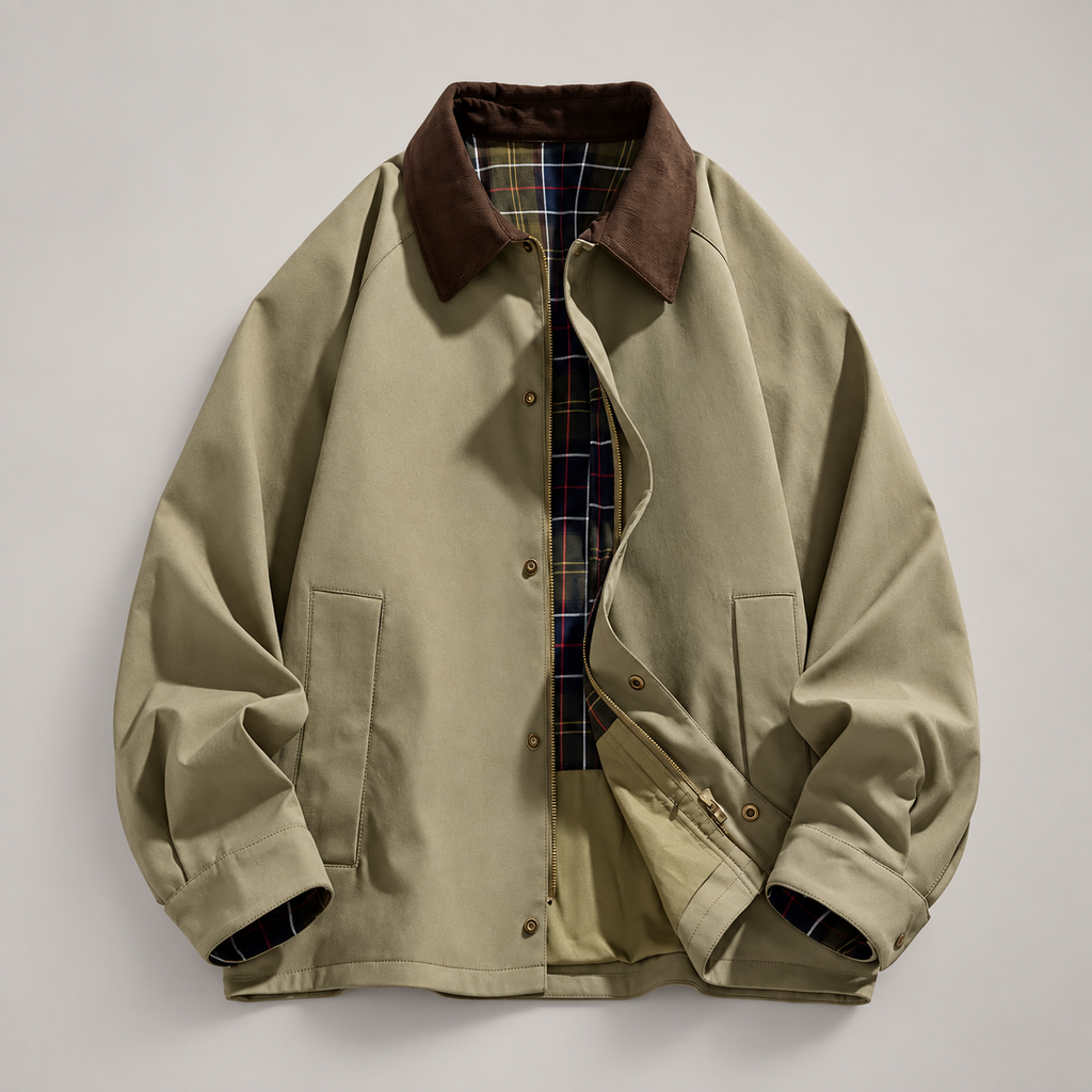 Barrett Men’s Plaid-Lined Collared Jacket