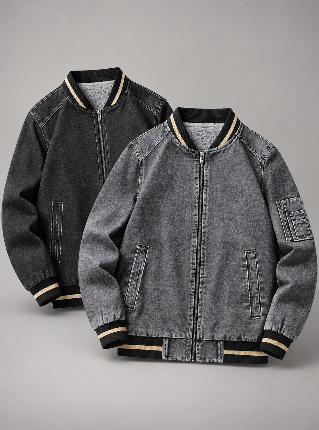 Bastien Men’s Plush-Lined Bomber Jacket with Utility Pocket