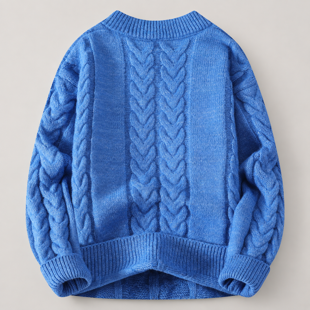 Bastien Men’s Cable-Knit Henley Sweater with Three-Button Placket