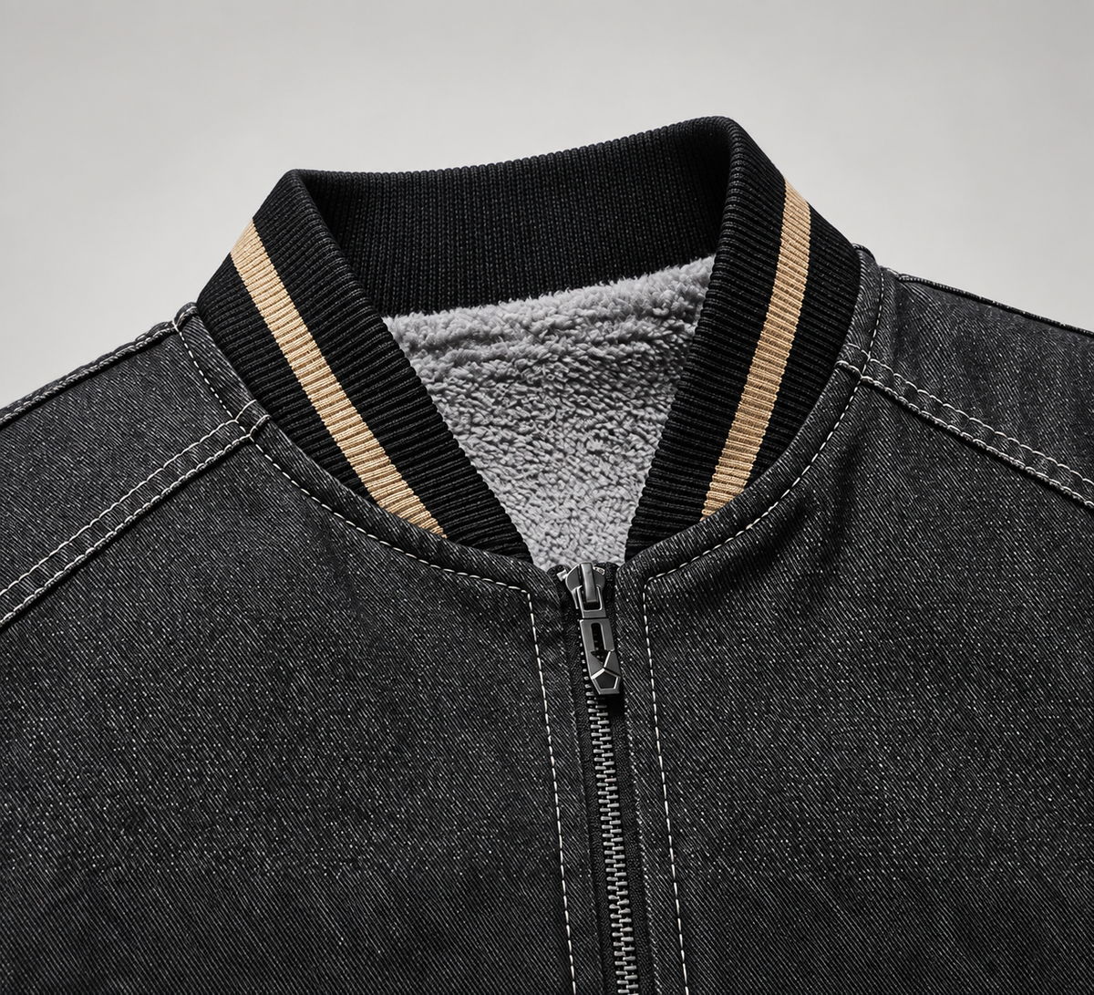 Bastien Men’s Plush-Lined Bomber Jacket with Utility Pocket