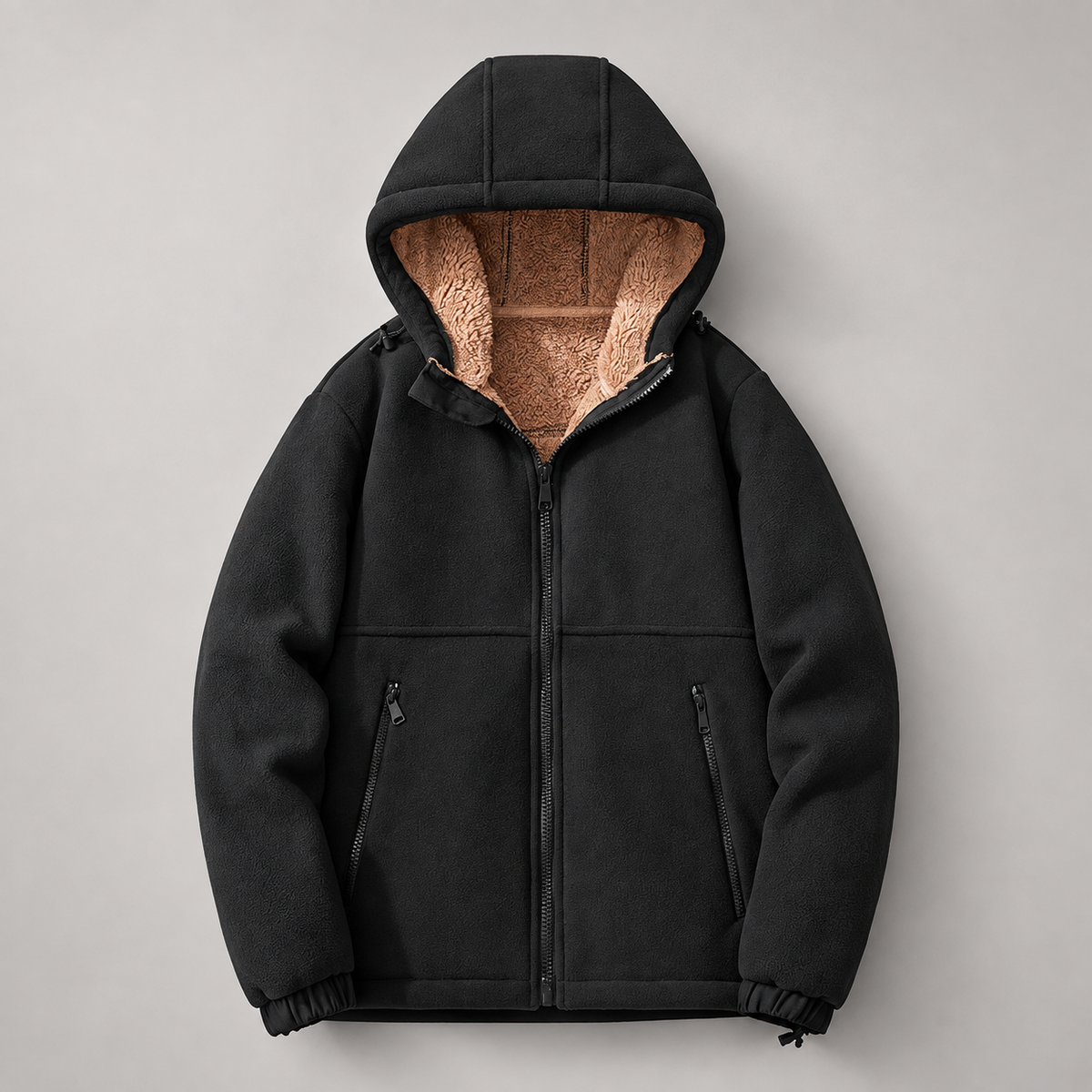 Beckett Men’s Plush-Lined Hooded Jacket with Zipper Pockets