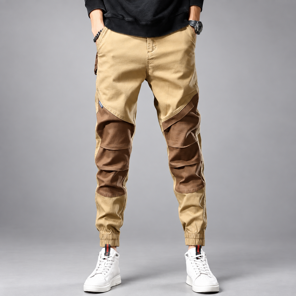 Beckham Men’s Two-Tone Cargo Joggers