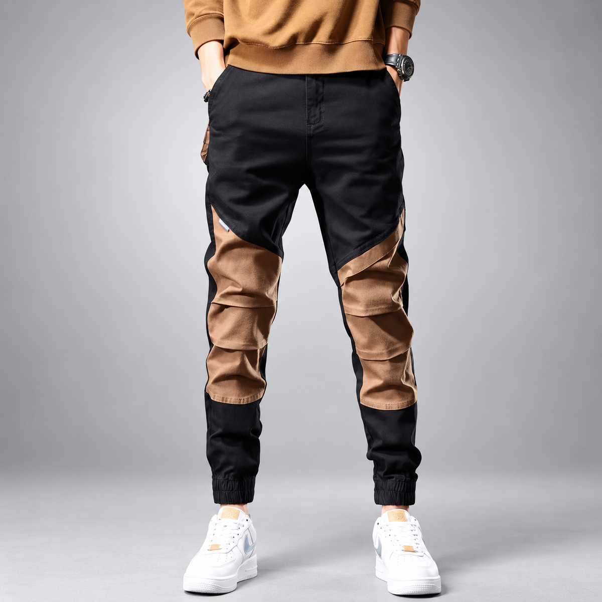 Beckham Men’s Two-Tone Cargo Joggers