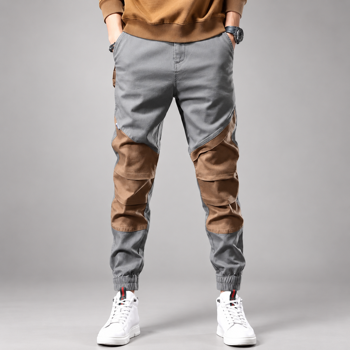 Beckham Men’s Two-Tone Cargo Joggers