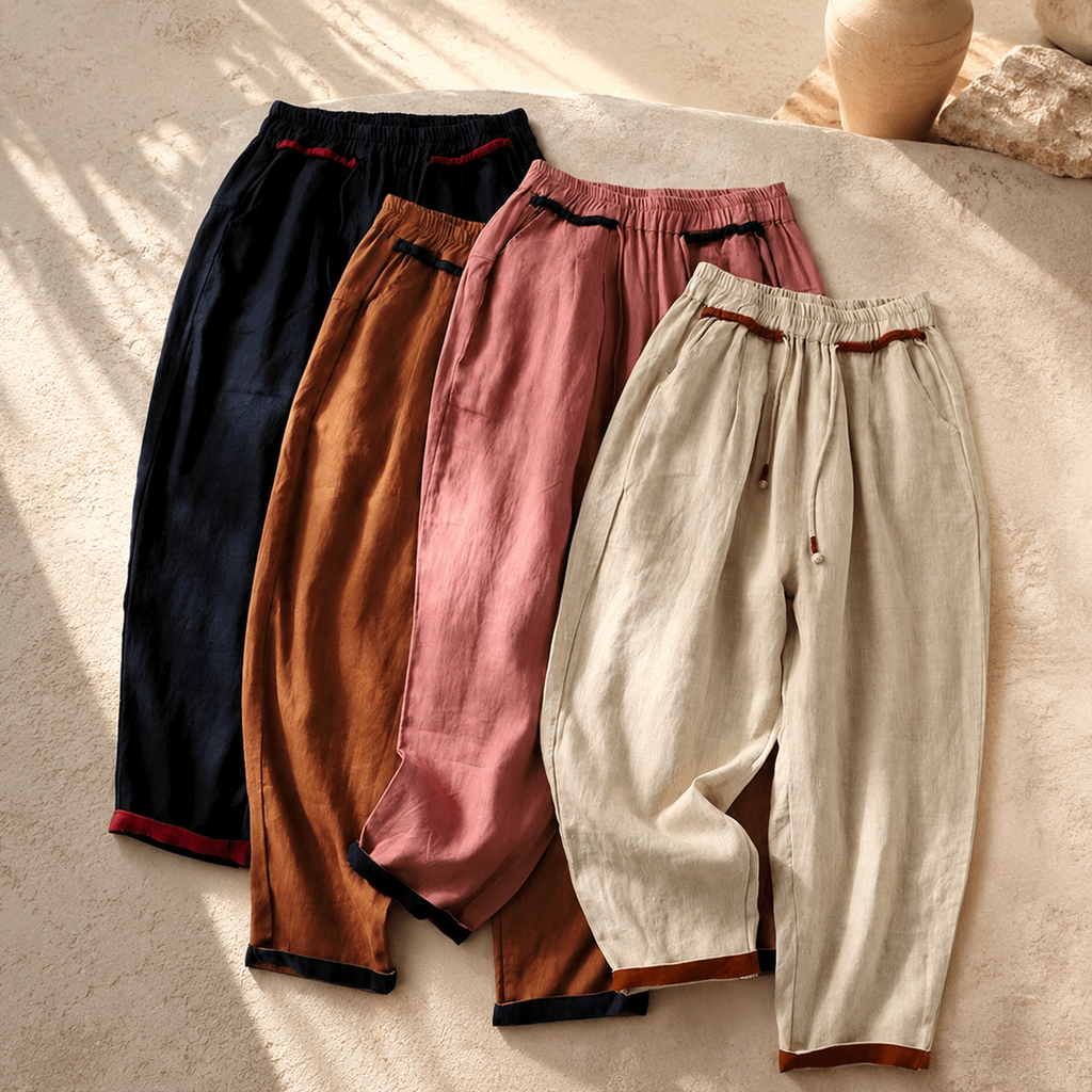Lindsay Wide-Leg Linen Pants