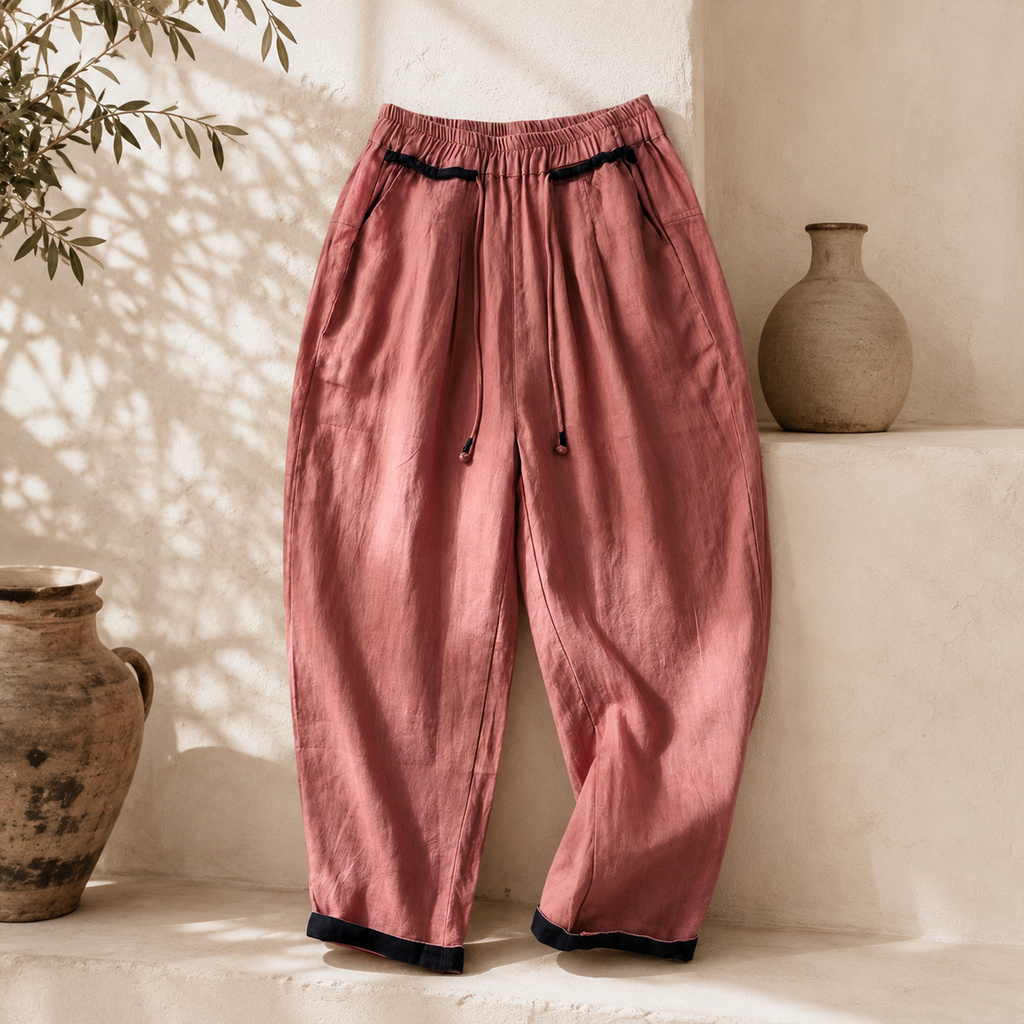 Lindsay Wide-Leg Linen Pants