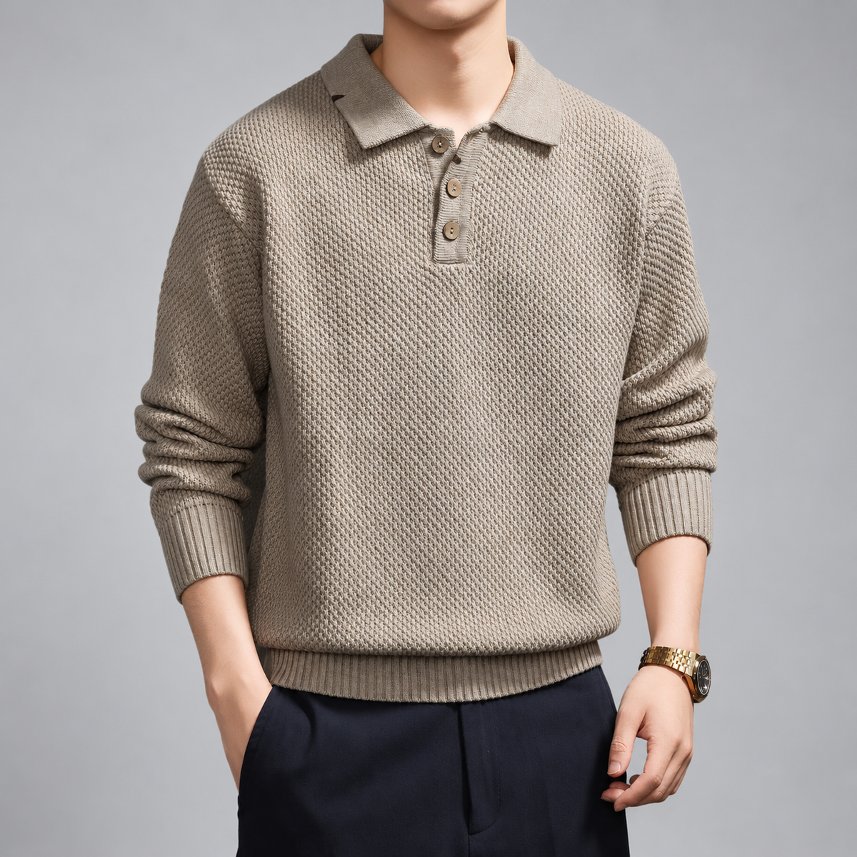Severin Men's Diamond Pattern Shawl Collar Cardigan