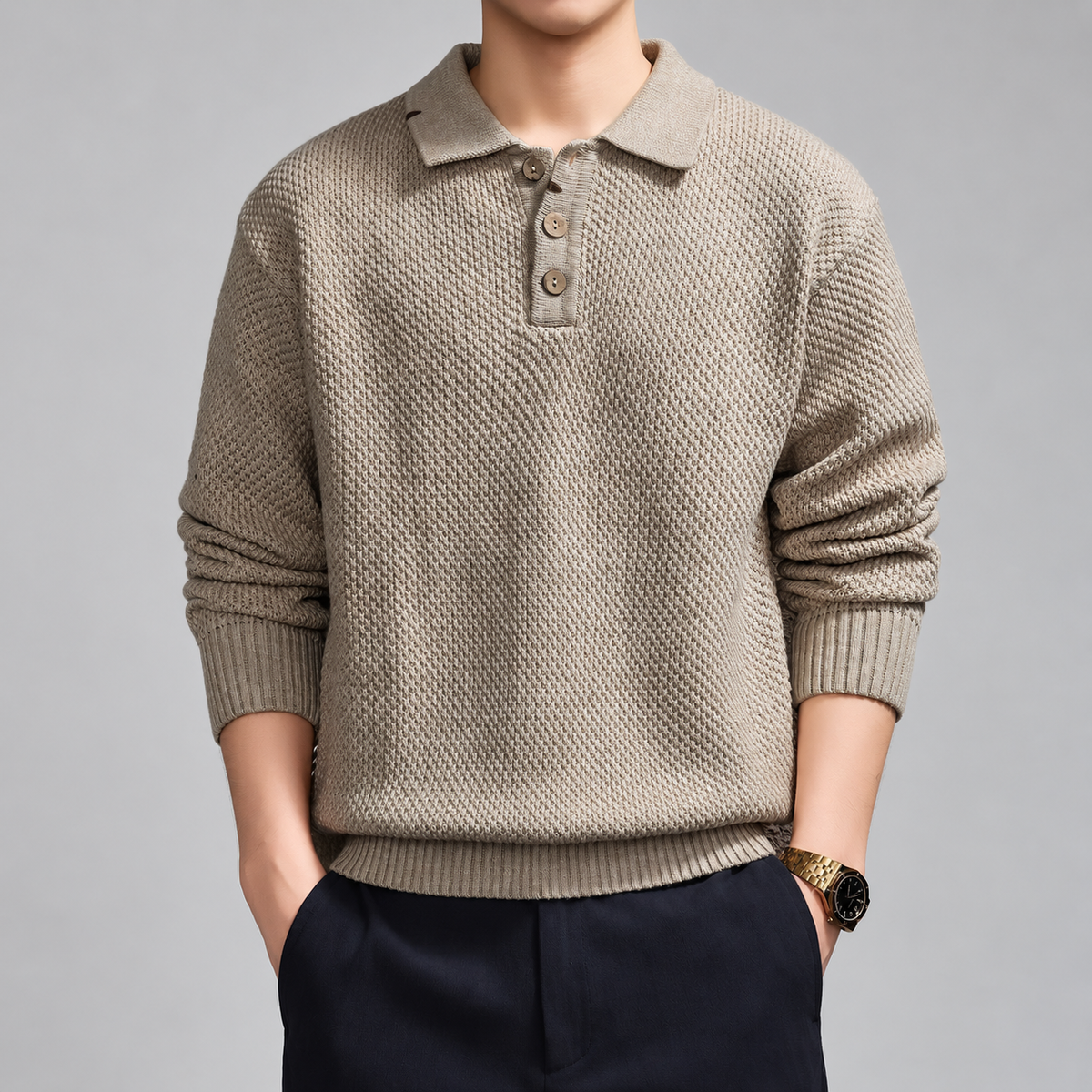 Severin Men's Diamond Pattern Shawl Collar Cardigan