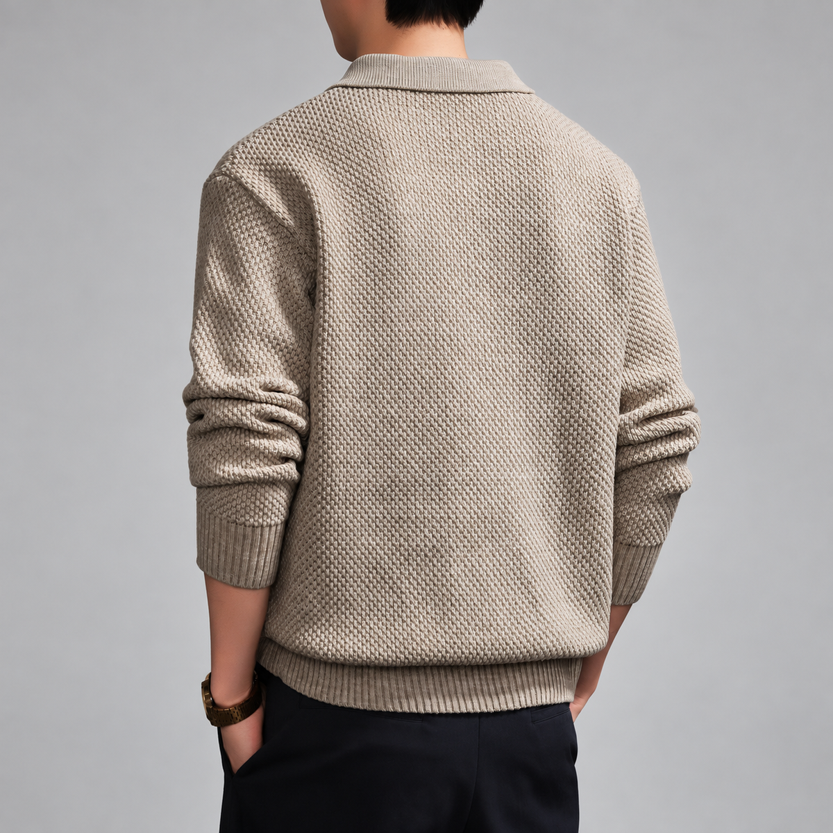 Severin Men's Diamond Pattern Shawl Collar Cardigan