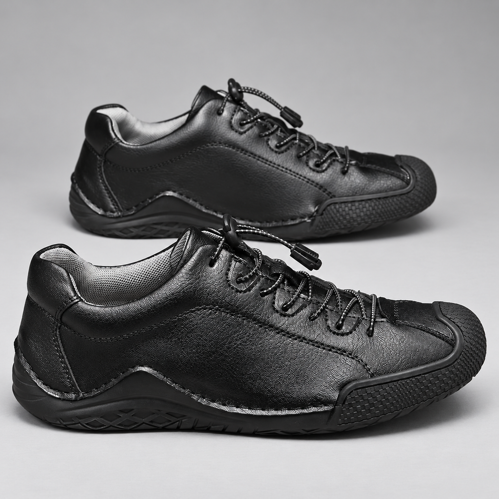 Bennett Men’s Leather-Look Quick-Lace Casual Walking Shoes