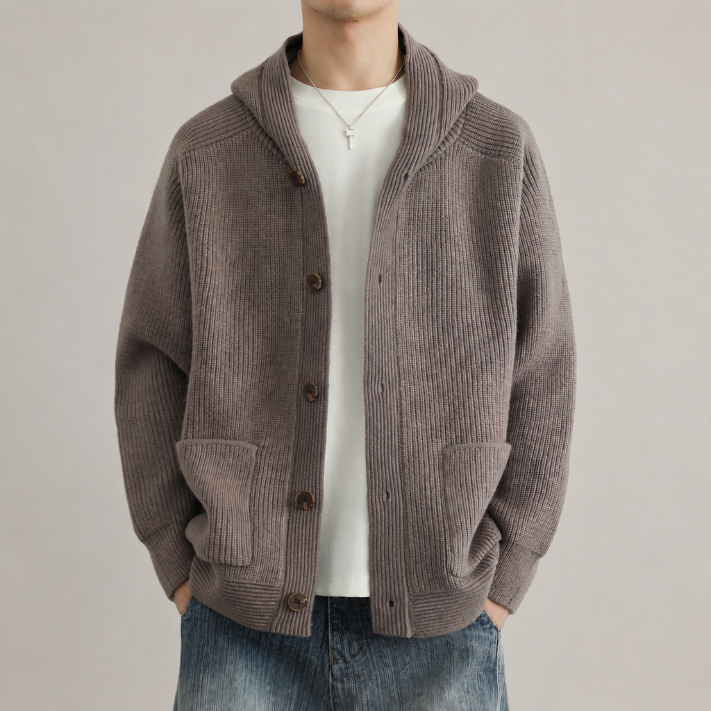 Bennett Button Front Shawl Collar Knit Cardigan